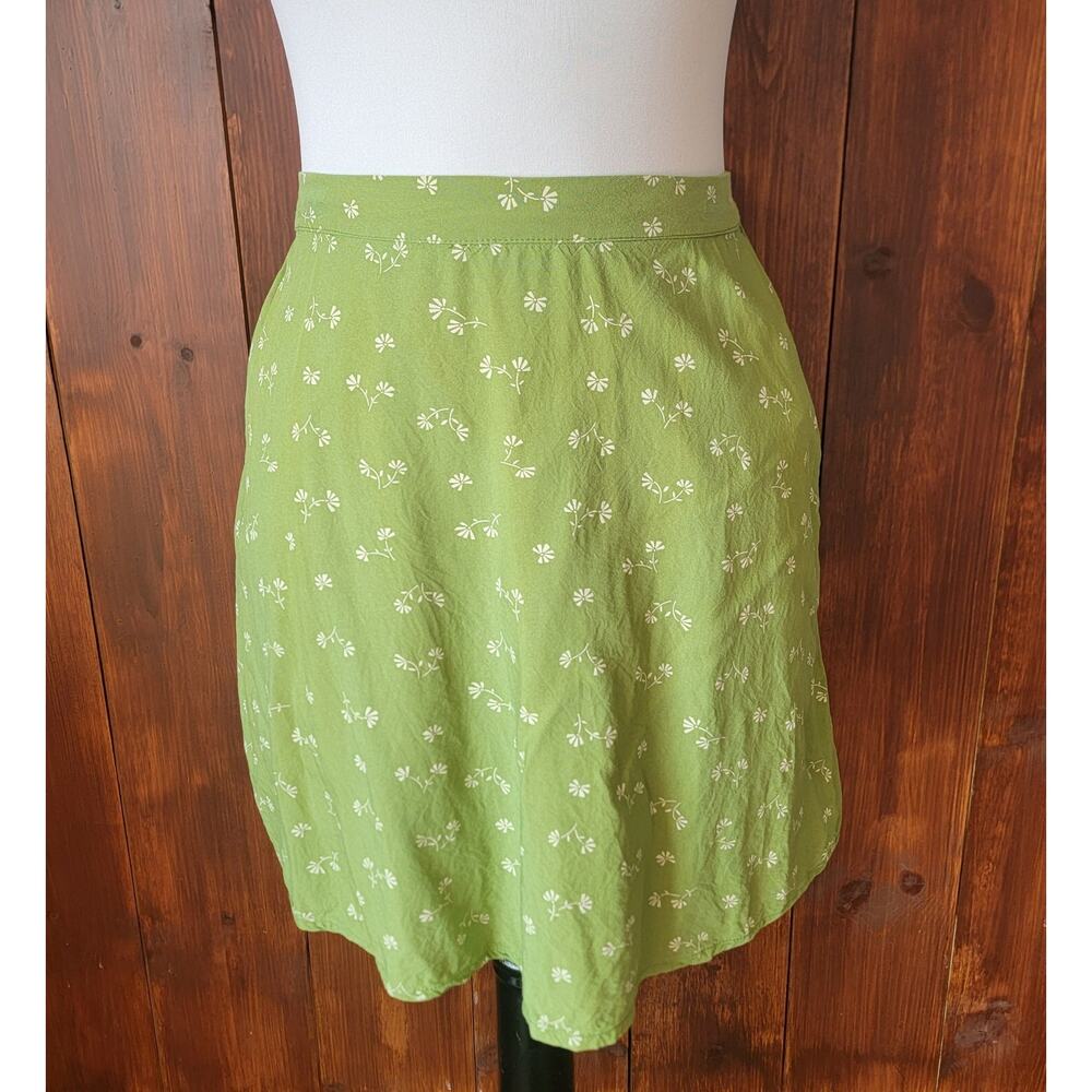 Billabong Women S Skirt Green Floral Casual Boho Lightweight Dainty Vacation💚